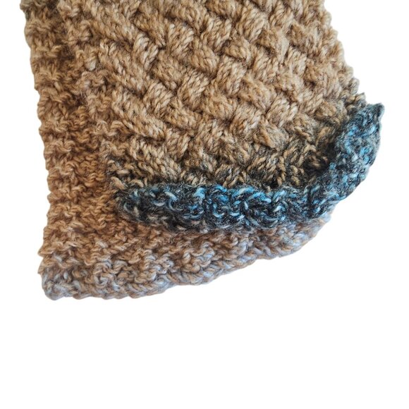 Handmade Crochet Knit Neutral Tone Fall Harvest Winter 100" Long Infinity Scarf - Picture 5 of 11